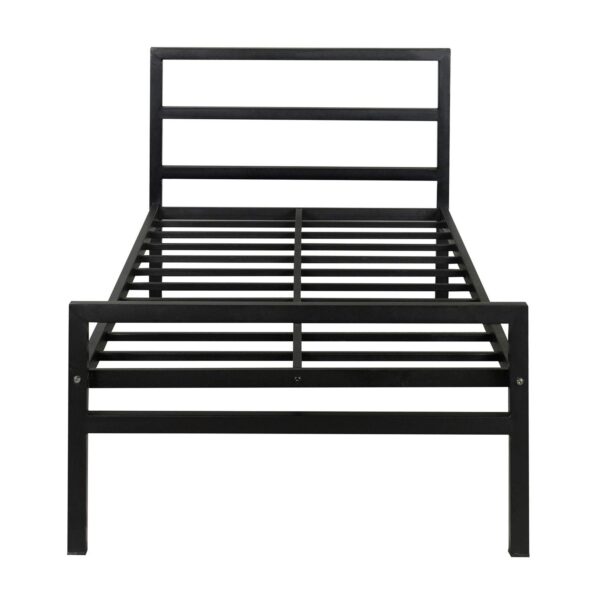 Metal Single Bed in Black Finish
