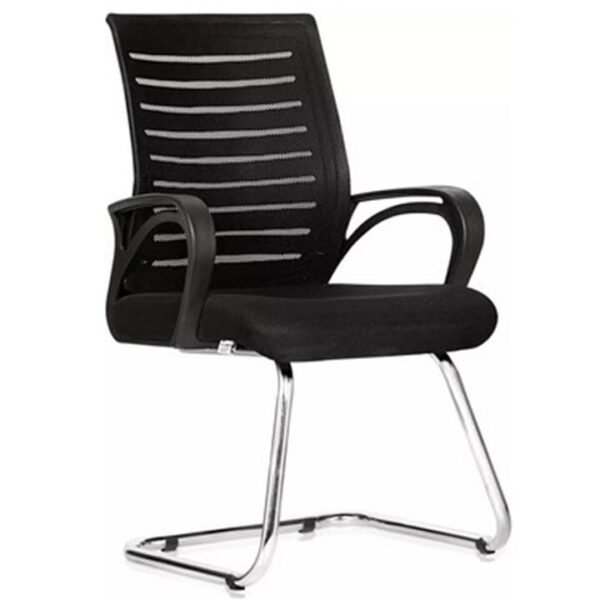 Medium Back Visitor Chair in Black Fabric
