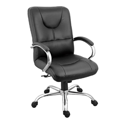 Modern Black Leather Office Chair