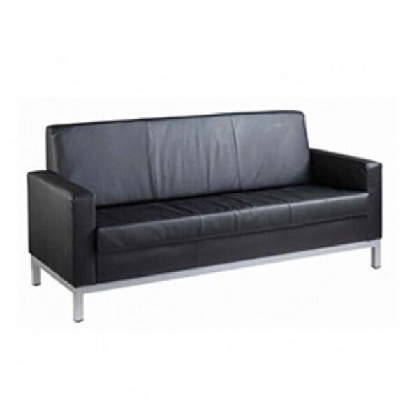 3 Seater Black Office Sofa